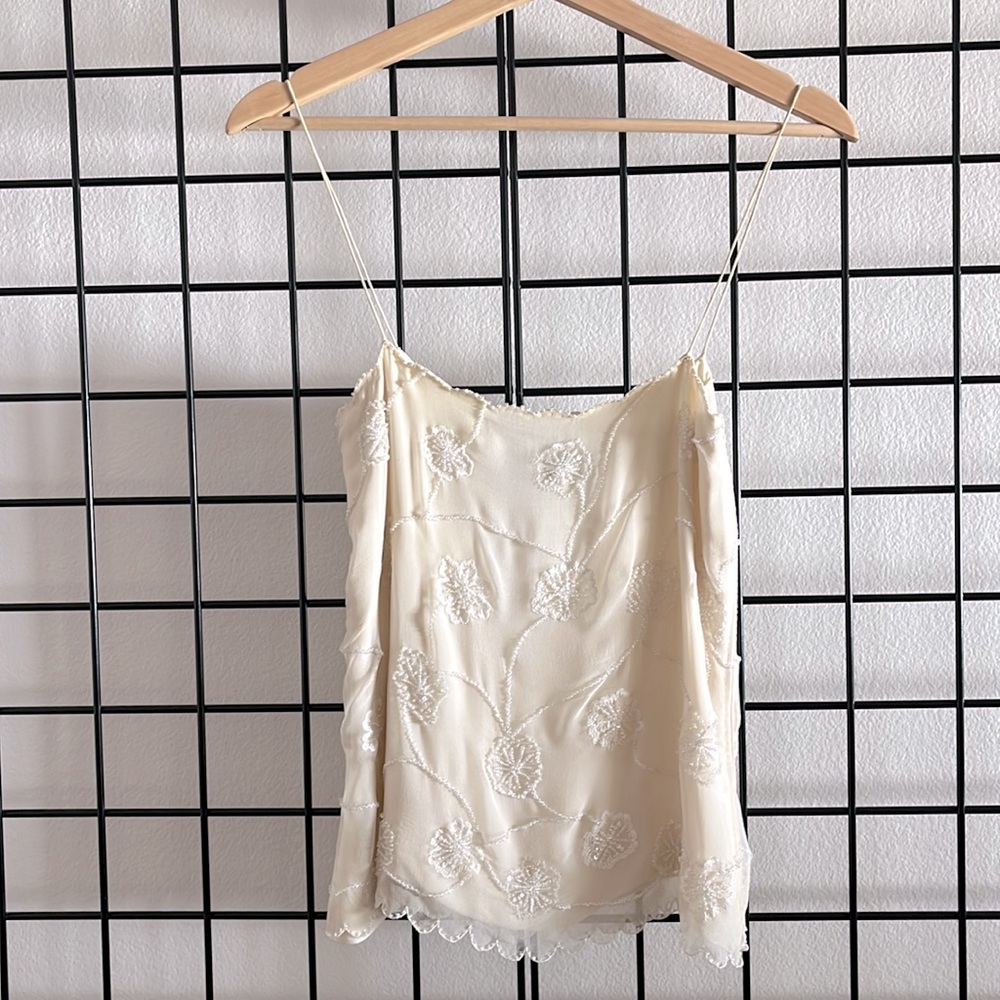 Ralph Lauren Black Label Beaded Silk Cami